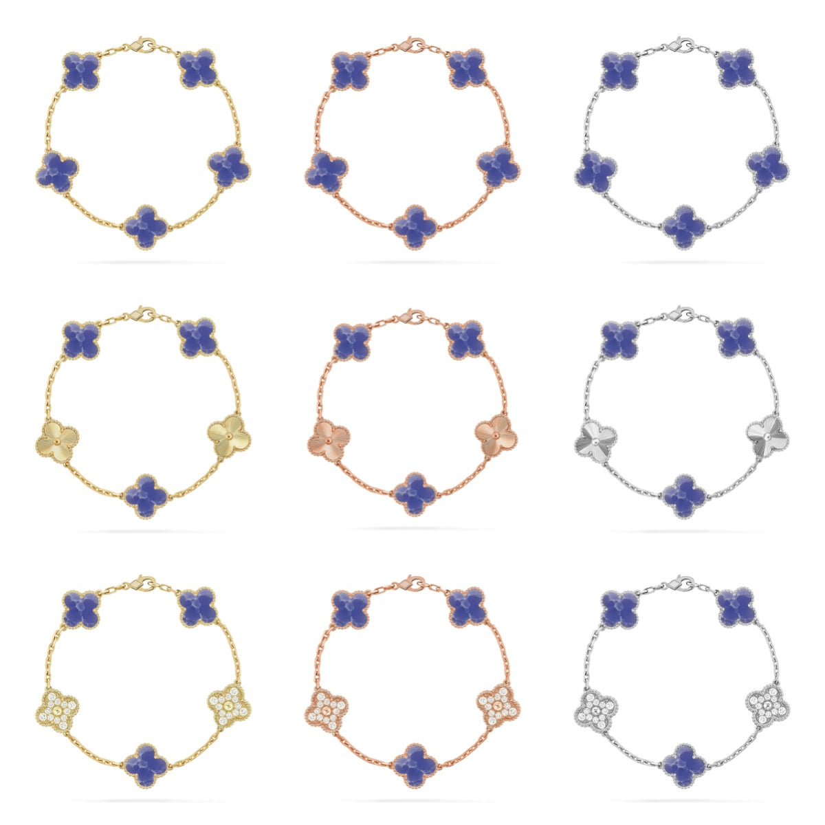 [Love Lucky]CLOVER 5 MOTIF BLUE VEINS BRACELET COLLECTION