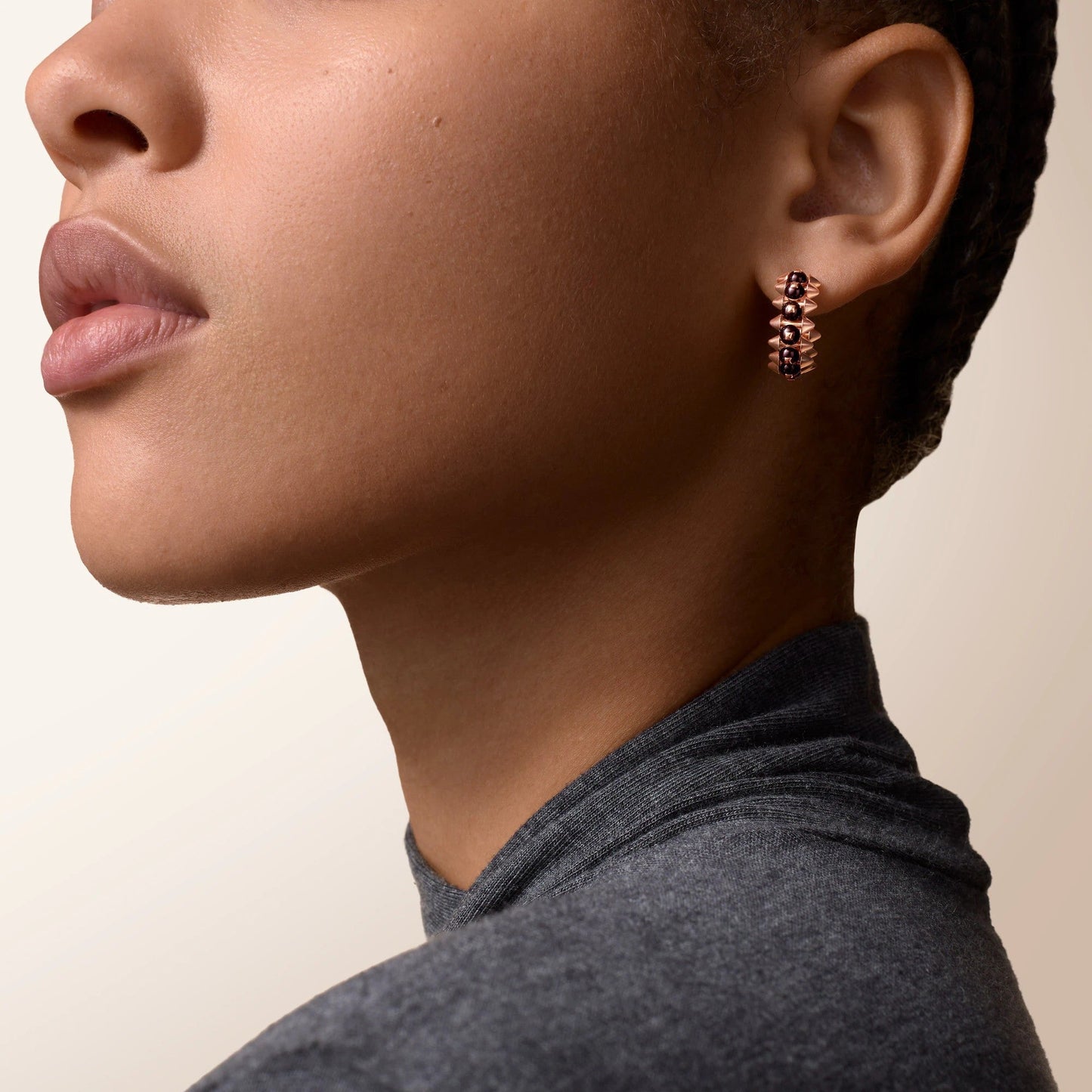 [Love Lucky]CLASH 7.9MM AGATE CHALCEDONY EARRINGS