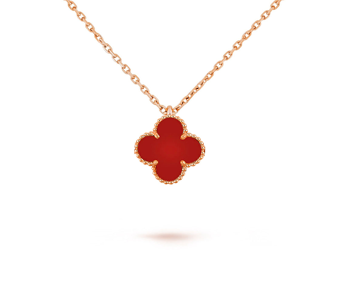[Love Lucky] COLLEZIONE COLLANA CLOVER MINI 9.5MM IN CORNIOLA
