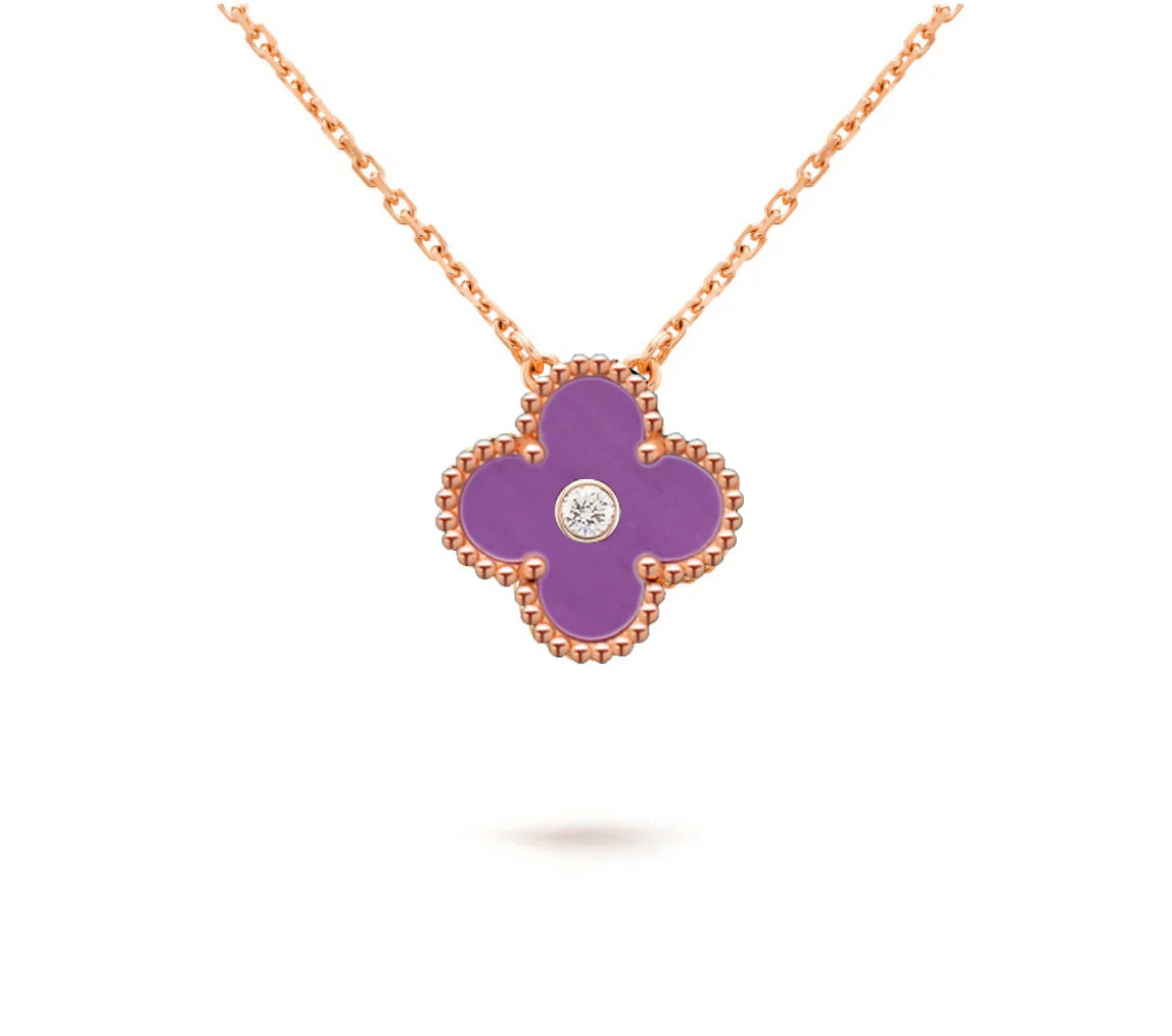 [Love Lucky]CLOVER 15MM DIAMOND SINGLE FLOWER NECKLACE COLLECTION