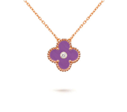 [Love Lucky]CLOVER 15MM DIAMOND SINGLE FLOWER NECKLACE COLLECTION