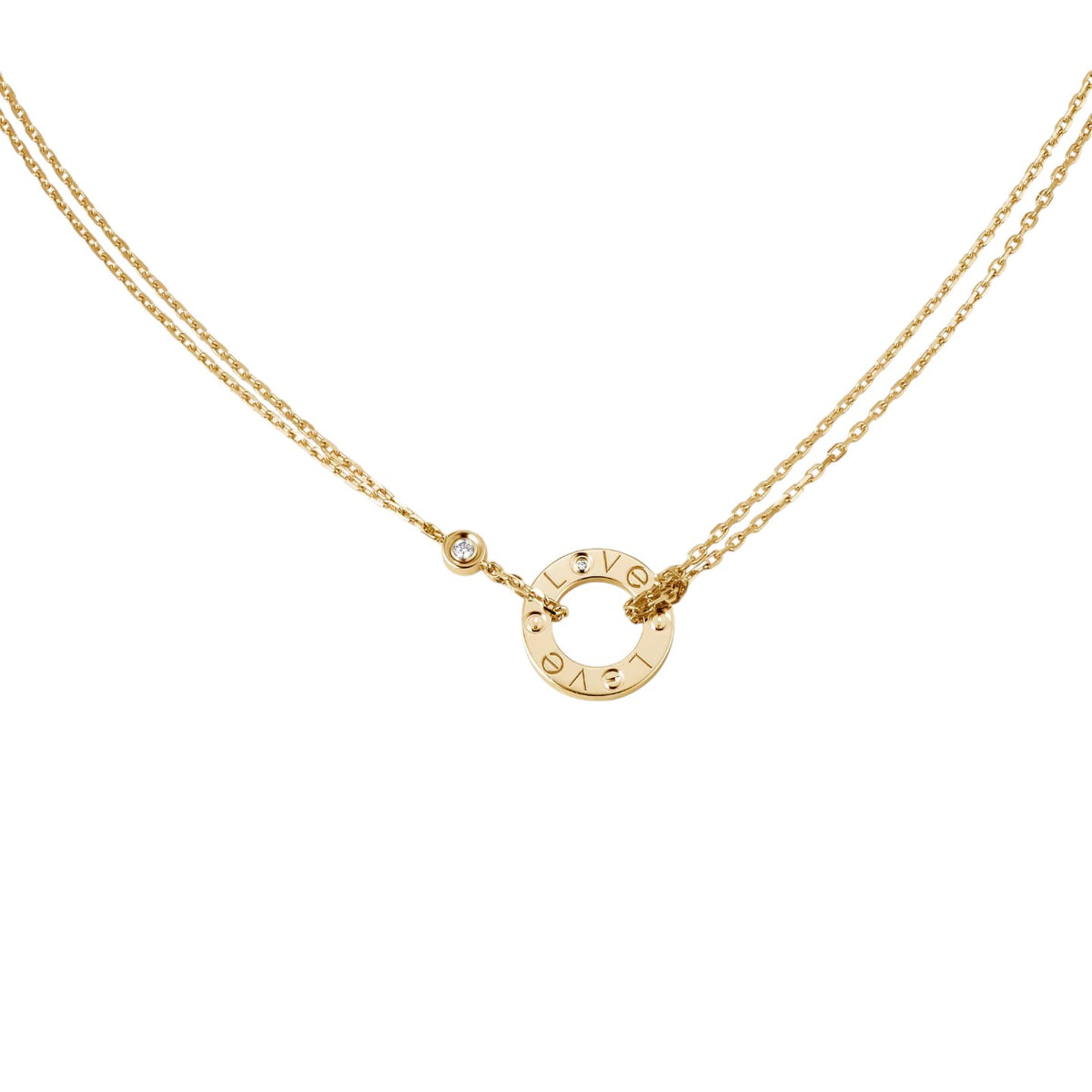 [Love Lucky]LOVE NECKLACE 16MM 2 DIAMONDS