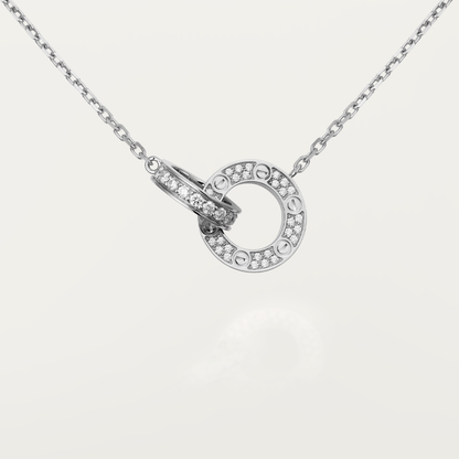 [Love Lucky]LOVE  FULL DIAMOND PENDANT NECKLACE