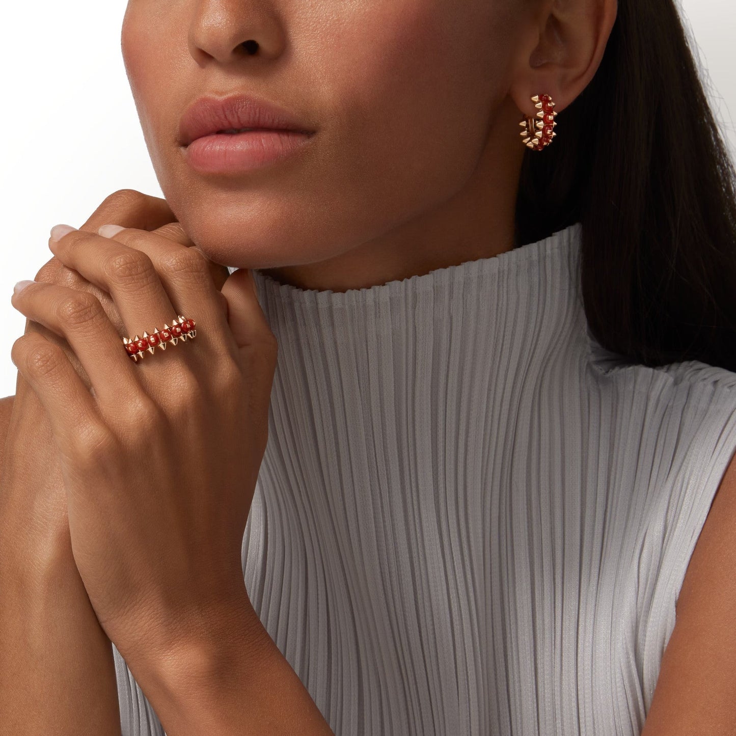 [Love Lucky]CLASH 7.9MM AGATE CHALCEDONY EARRINGS