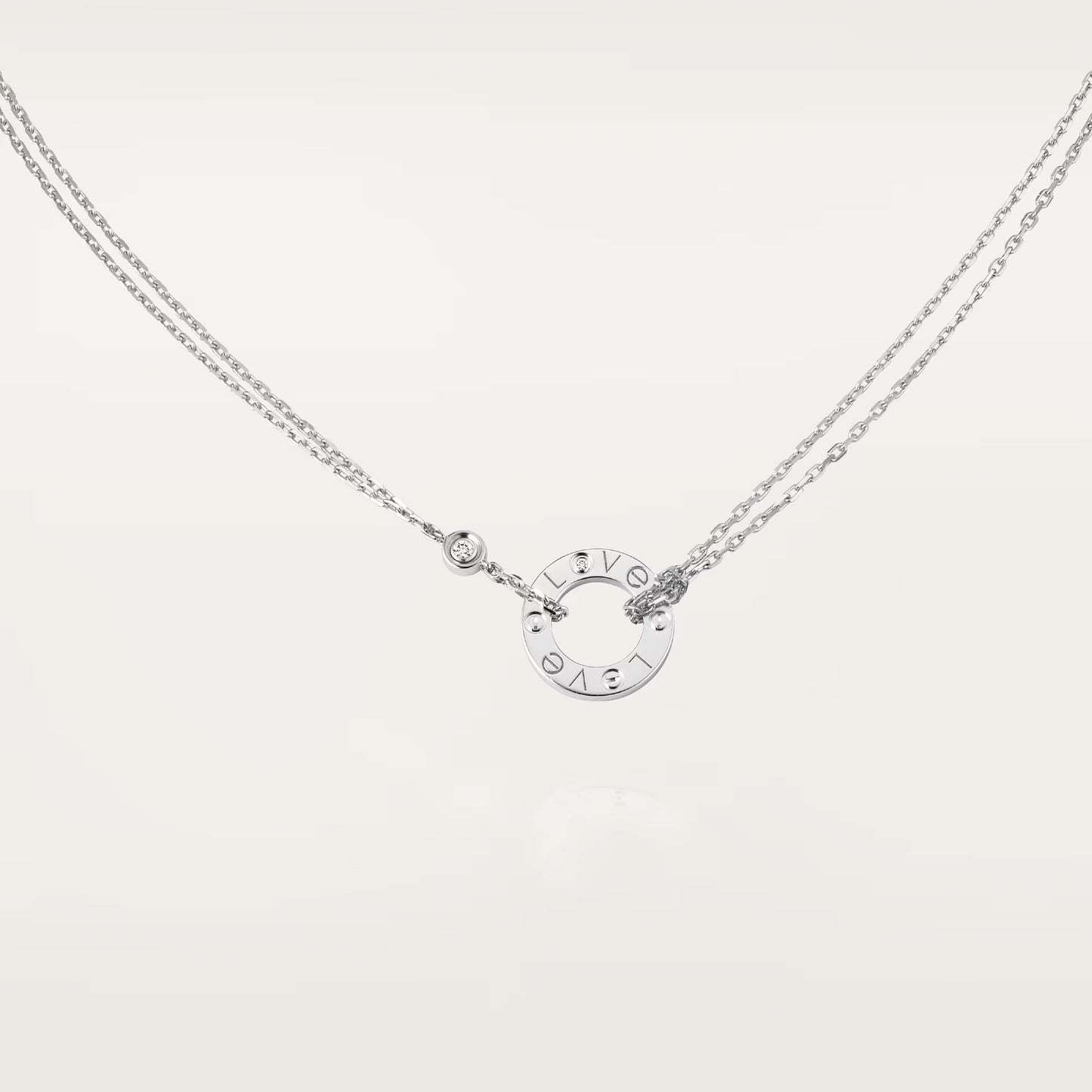 [Love Lucky]LOVE NECKLACE 16MM 2 DIAMONDS