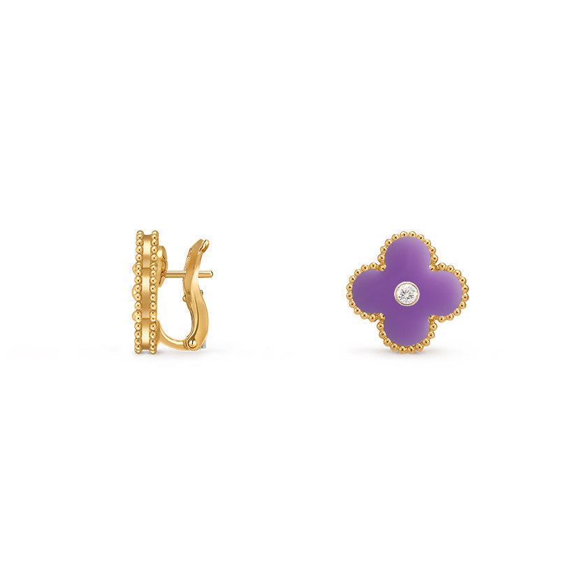 [Love Lucky]CLOVER 15MM MOP DIAMOND EARRINGS COLLECTION