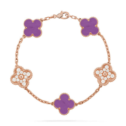 [Love Lucky] CLOVER 5 MOTIF VIOLET BRACELET COLLECTION