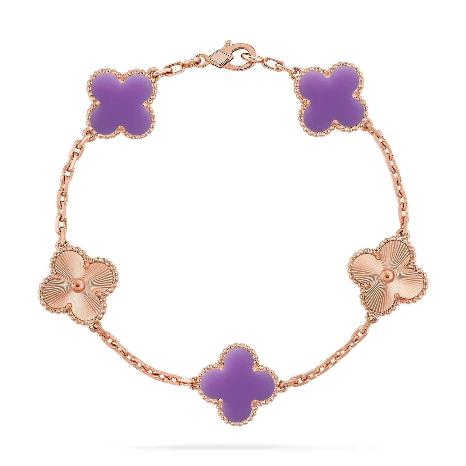 Love Lucky]CLOVER 5 MOTIF LIGHT PURPLE BRACELET COLLECTION