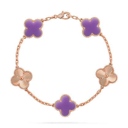 [Love Lucky]CLOVER 5 MOTIF LIGHT PURPLE BRACELET COLLECTION