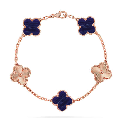 [Love Lucky]CLOVER 5 MOTIF PURPLE STRIPES BRACELET COLLECTION