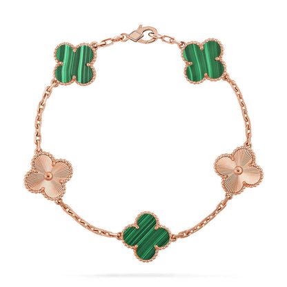 [Love Lucky] CLOVER 5 MOTIF MALACHITE BRACELET COLLECTION