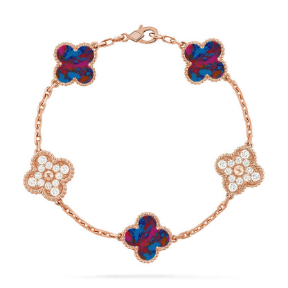 [Love Lucky]CLOVER 5 MOTIF COLOR GEMSTONES BRACELET COLLECTION