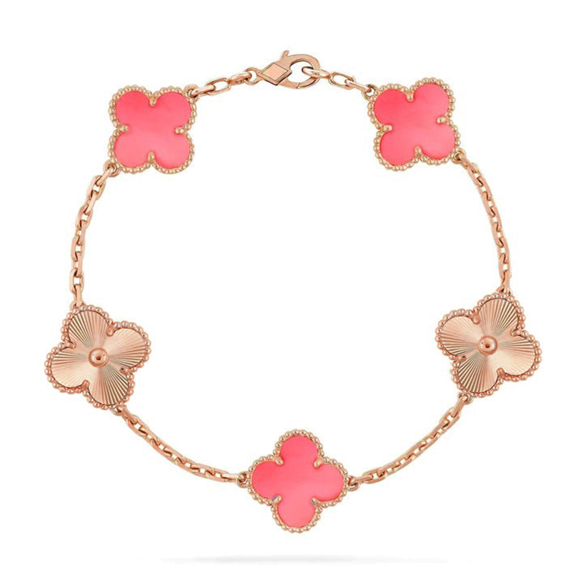 [Love Lucky] CLOVER 5 MOTIFS  PINK MOP BRACELET COLLECTION