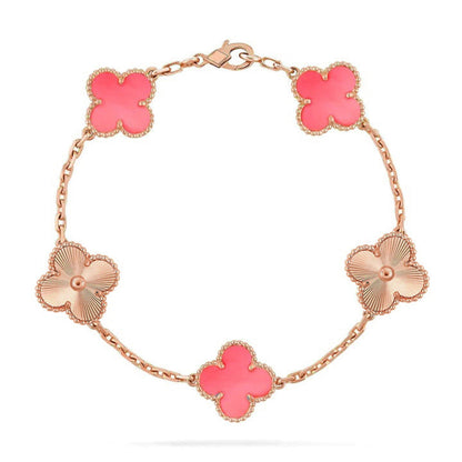 [Love Lucky] CLOVER 5 MOTIFS  PINK MOP BRACELET COLLECTION
