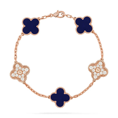 [Love Lucky]CLOVER 5 MOTIF LAPIS LAZULI BRACELET COLLECTION