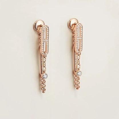 [Love Lucky]CHAINE CHAOS DIAMOND DROP EARRINGS