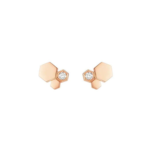[Love Lucky]BEE LOVE PINK GOLD DIAMOND EARRINGS