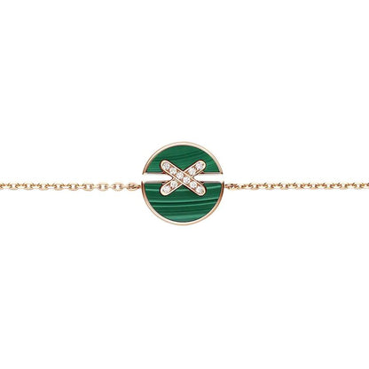 [Love Lucky]JEUX DE BRACELET MALACHIT ROTGOLD DIAMANTEN