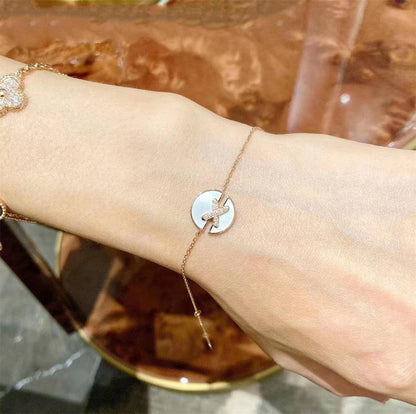 [Love Lucky]JEUX DE BRACELET MOP PINK GOLD DIAMANTEN