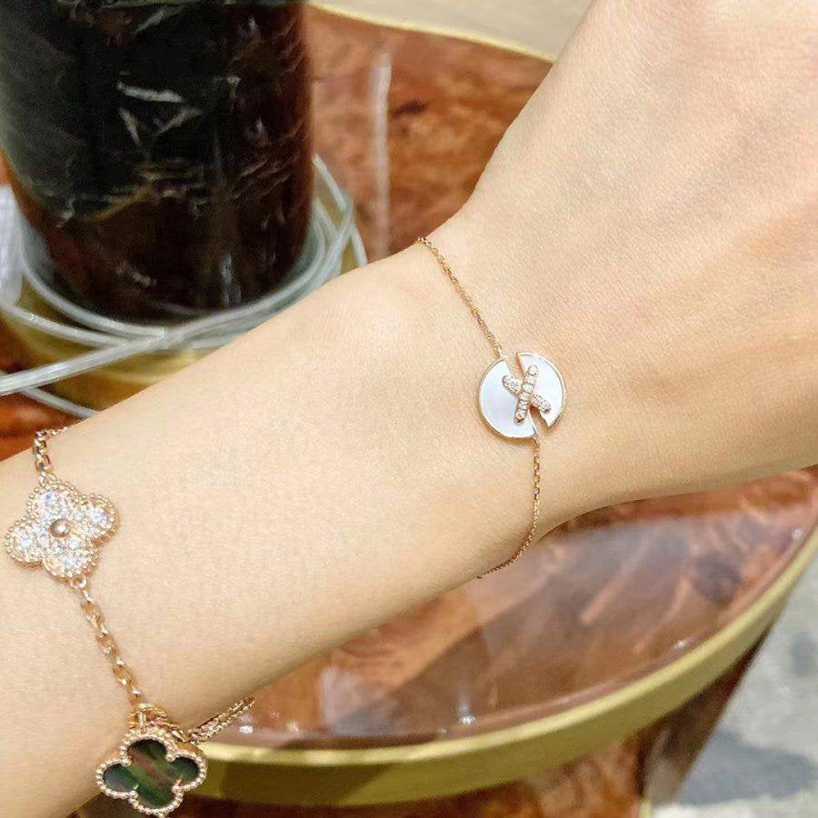[Love Lucky]JEUX DE BRACELET MOP PINK GOLD DIAMANTEN