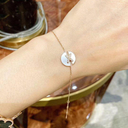 [Love Lucky]JEUX DE BRACELET MOP PINK GOLD DIAMANTEN