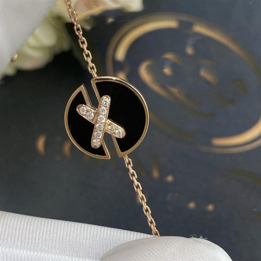 [Love Lucky]JEUX DE ARMBAND ONYX ROSA GOLD DIAMANT