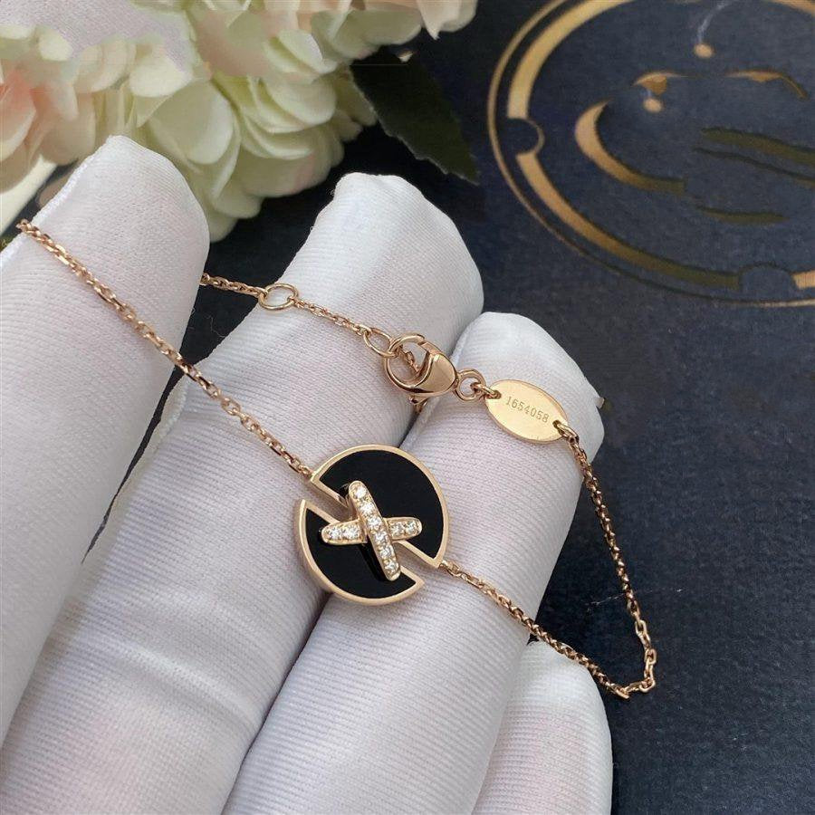 [Love Lucky]JEUX DE ARMBAND ONYX ROSA GOLD DIAMANT