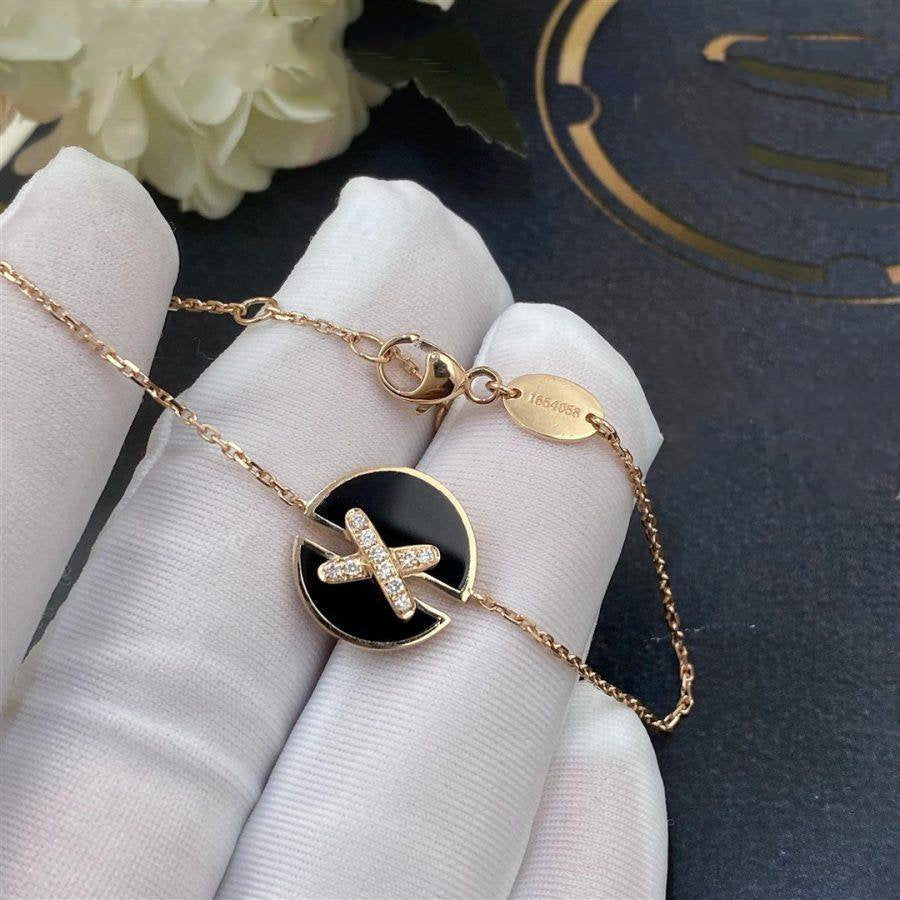 [Love Lucky]JEUX DE ARMBAND ONYX ROSA GOLD DIAMANT