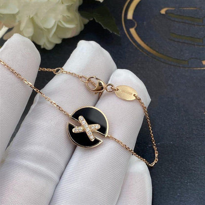 [Love Lucky]JEUX DE ARMBAND ONYX ROSA GOLD DIAMANT