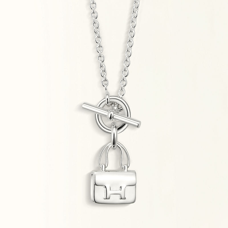 [Love Lucky] POP ​​H ANHÄNGER SILBER HALSKETTE