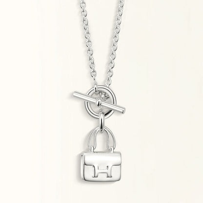 [Love Lucky] POP ​​H ANHÄNGER SILBER HALSKETTE