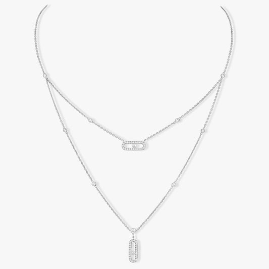 [Love Lucky]MOVE 2 ROW DIAMOND NECKLACE
