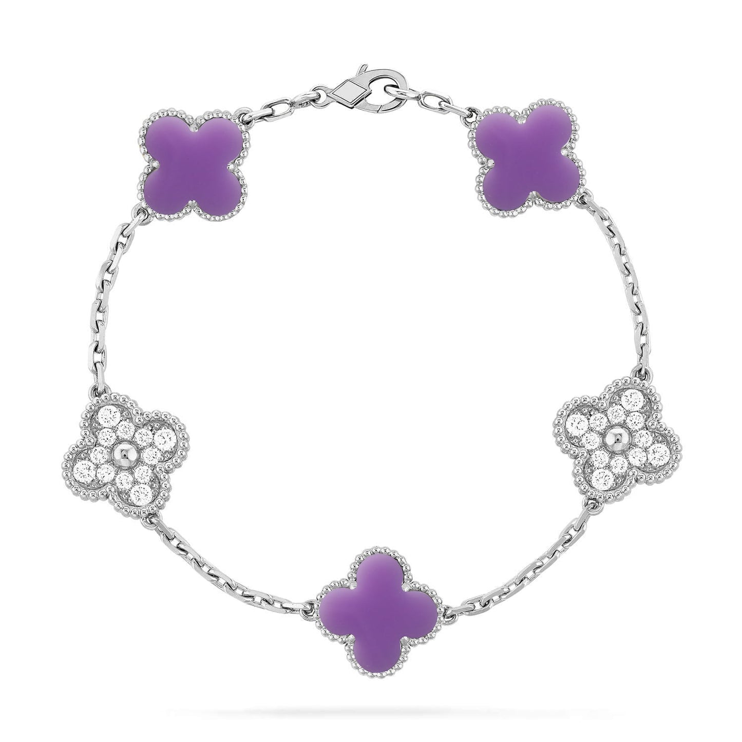 [Love Lucky]CLOVER 5 MOTIF LIGHT PURPLE BRACELET COLLECTION