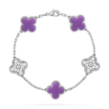 [Love Lucky]CLOVER 5 MOTIF LIGHT PURPLE BRACELET COLLECTION