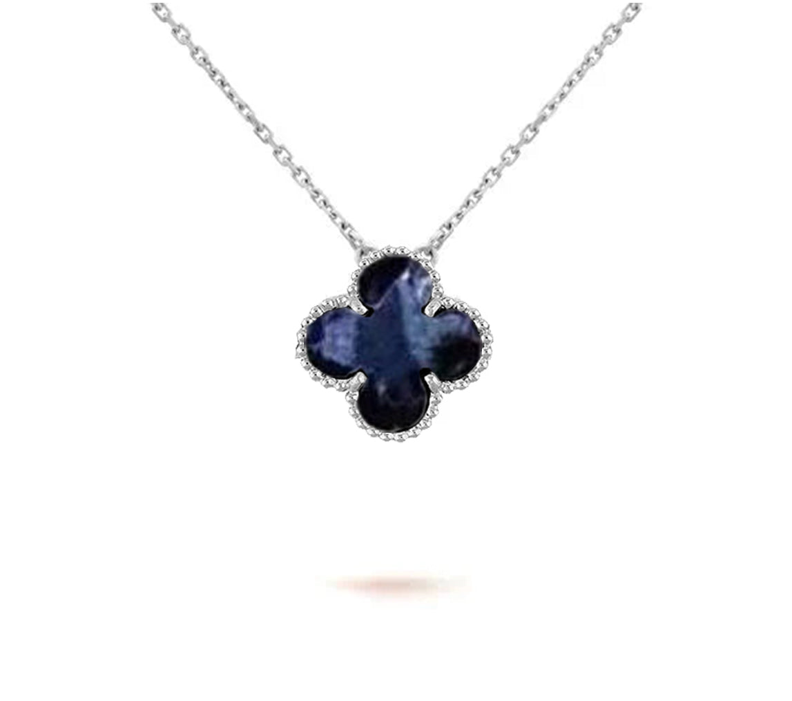 [Love Lucky] COLLAR DE 15 MM CON TRÉBOL, COLECCIÓN DE PLATA