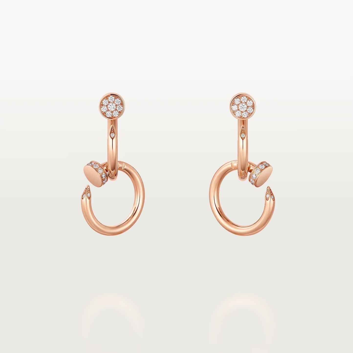 [Love Lucky]JUSTE HALF DIAMOND DOUBLE EARRINGS
