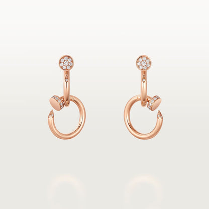 [Love Lucky]JUSTE HALF DIAMOND DOUBLE EARRINGS