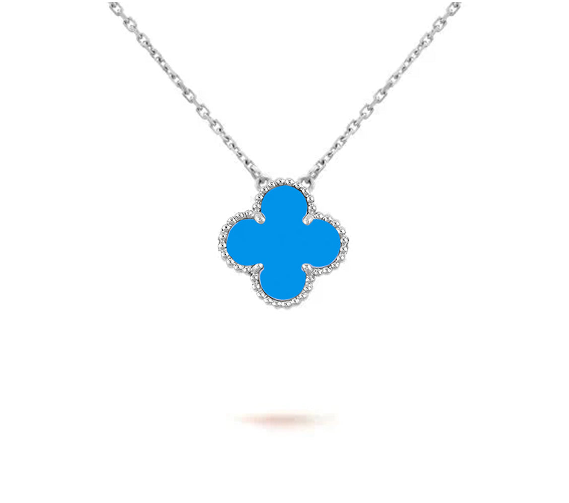 [Love Lucky] COLLAR DE 15 MM CON TRÉBOL, COLECCIÓN DE PLATA