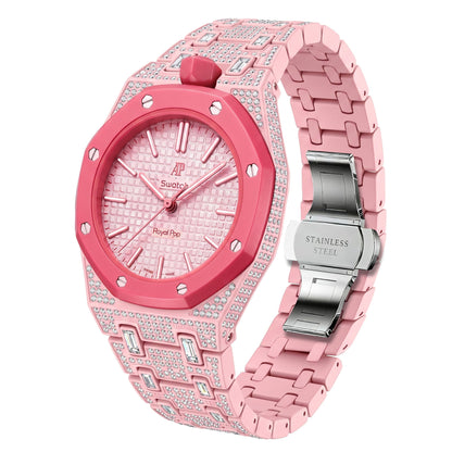 Royal Oak Pop Exclusivo con caja de biocerámica y correa de biocerámica totalmente engastado con diamantes