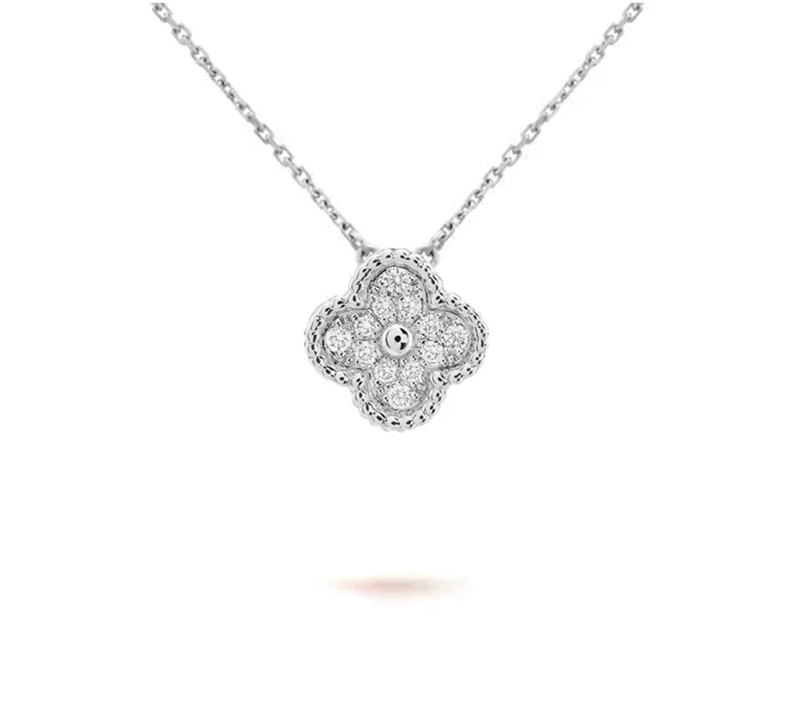 [Love Lucky] COLLAR DE 15 MM CON TRÉBOL, COLECCIÓN DE PLATA
