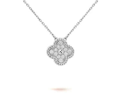 [Love Lucky] COLLAR DE 15 MM CON TRÉBOL, COLECCIÓN DE PLATA