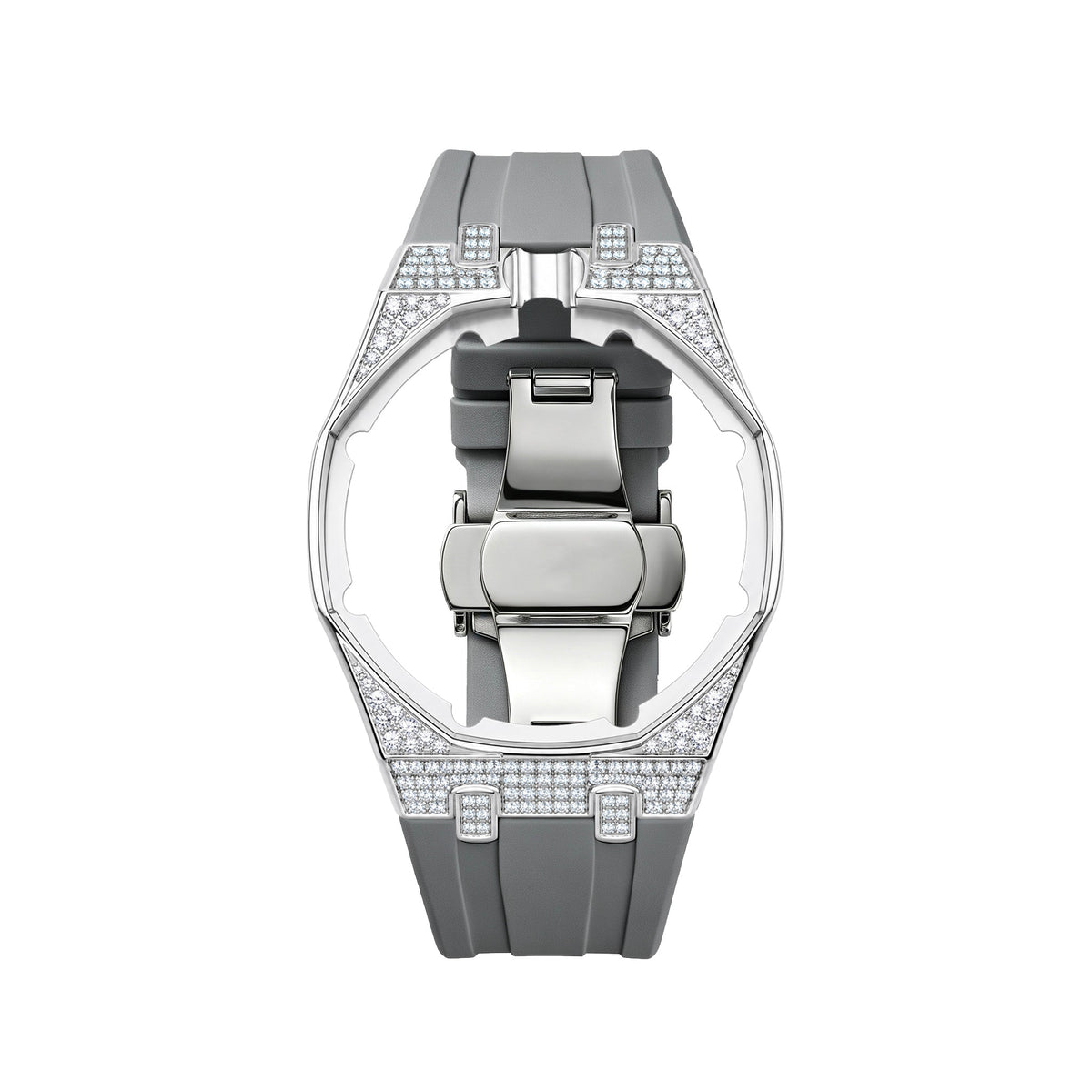Royal Oak Pop exclusivo con caja de acero, diamantes (moissanita) y correa de silicona