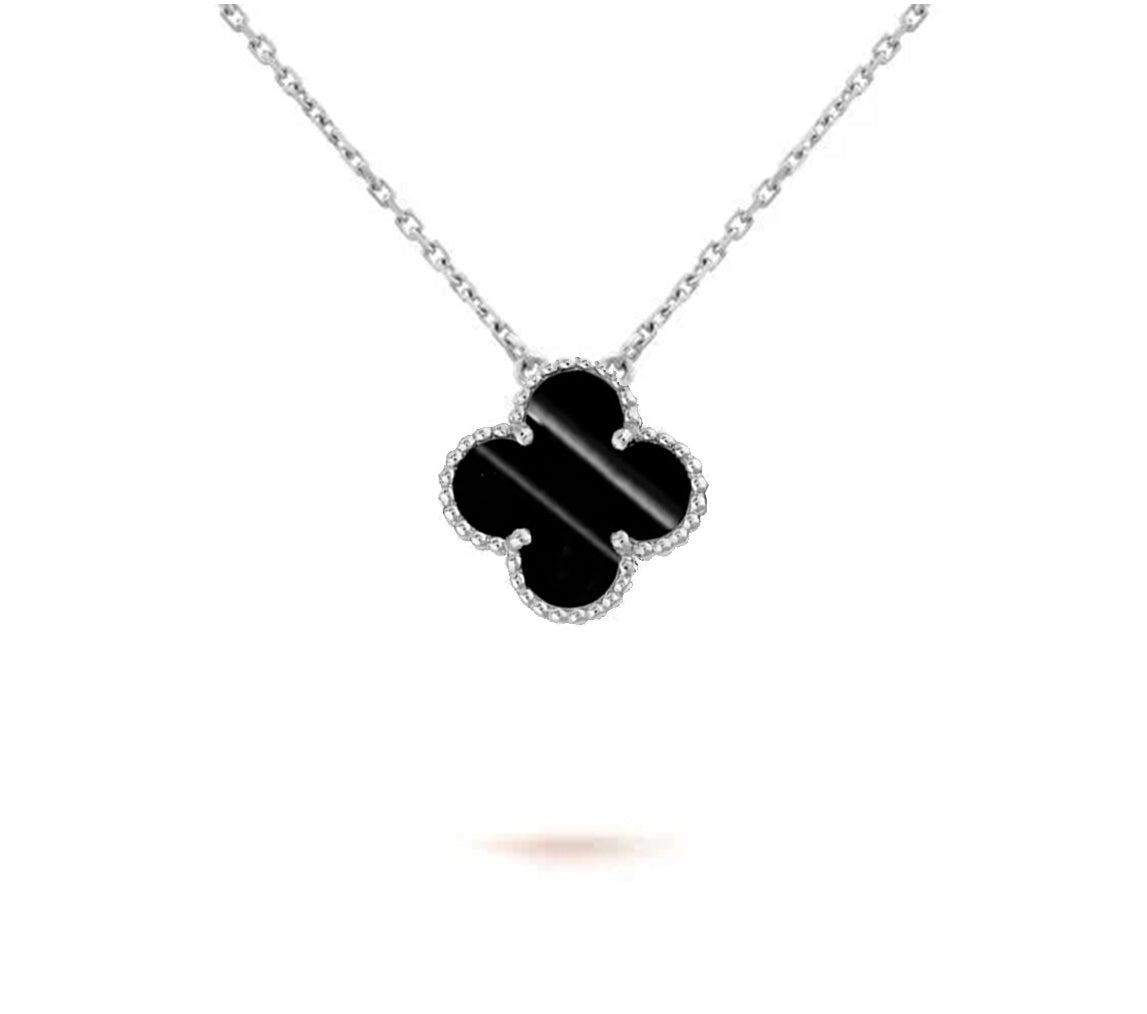 [Love Lucky] COLLAR DE 15 MM CON TRÉBOL, COLECCIÓN DE PLATA