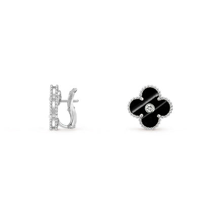 [Love Lucky]CLOVER SILVER 15MM MOP DIAMOND EARRINGS COLLECTION