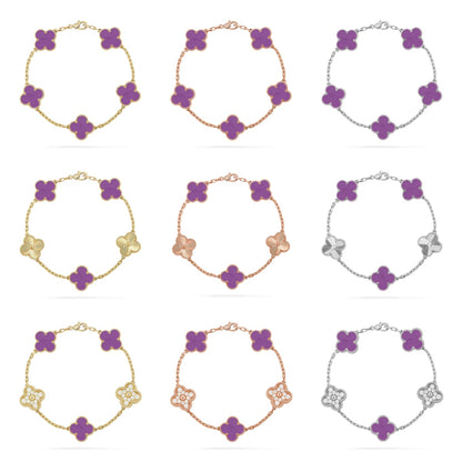 [Love Lucky] CLOVER 5 MOTIF VIOLET BRACELET COLLECTION