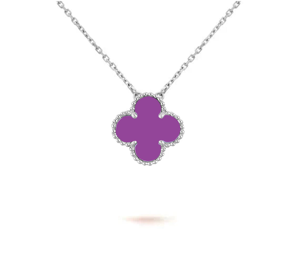 [Love Lucky] COLLAR DE 15 MM CON TRÉBOL, COLECCIÓN DE PLATA
