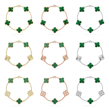 [Love Lucky] CLOVER 5 MOTIF MALACHITE BRACELET COLLECTION