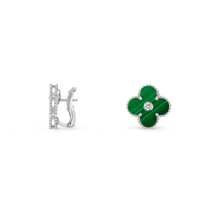 [Love Lucky]CLOVER SILVER 15MM MOP DIAMOND EARRINGS COLLECTION