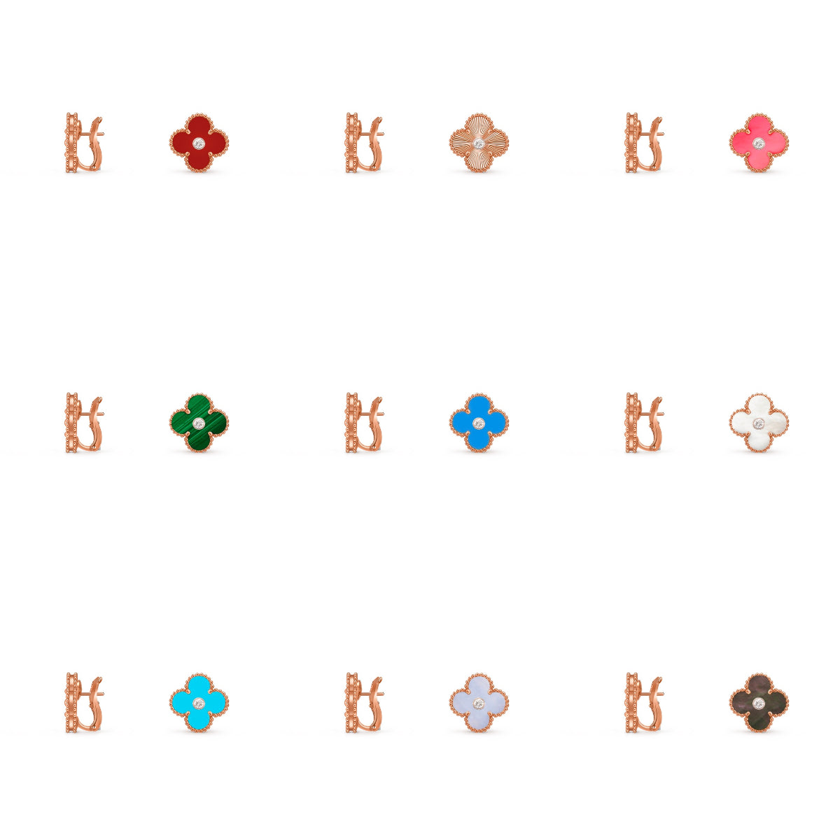 [Love Lucky]CLOVER 15MM MOP DIAMOND EARRINGS COLLECTION