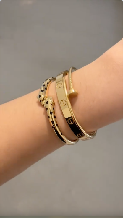 [LoveLucky] Panthère & LOVE  & JUSTE  Diamond Bracelet Stack Set